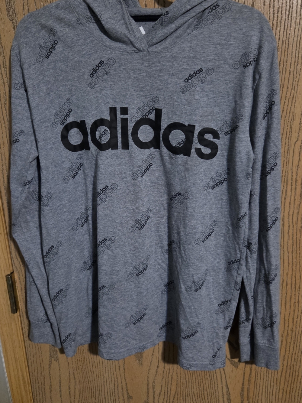 adidas Men’s Gray Logo Hooded Sweater